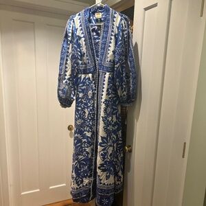 Farm Rio Off-white Flora Tapestry Maxi Dress